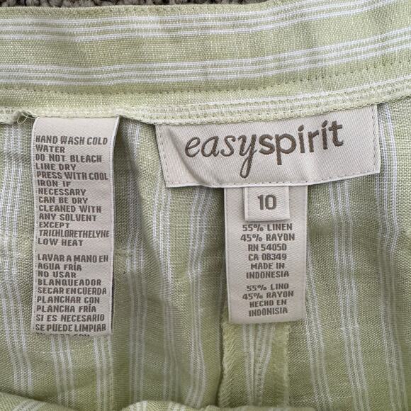 Easy Spirit Vintage Linen Top and Pant Striped Set US Women's M (Top),10 (Pants) - Picture 8 of 9